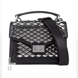 The Kooples Emily Studded Leather Satchel Bag Black NWT Crossbody